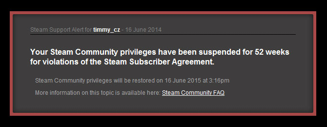 Got banned from steam community forums lol