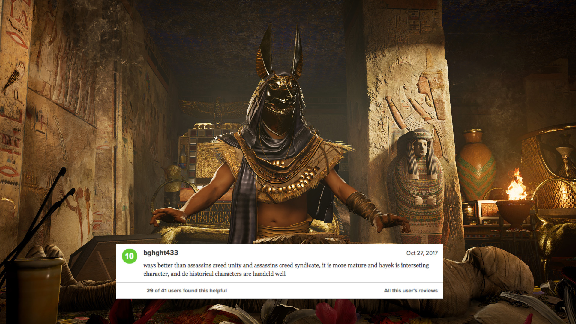 Fake Positive Reviews of Assassin's Creed Origins Flood Metacritic