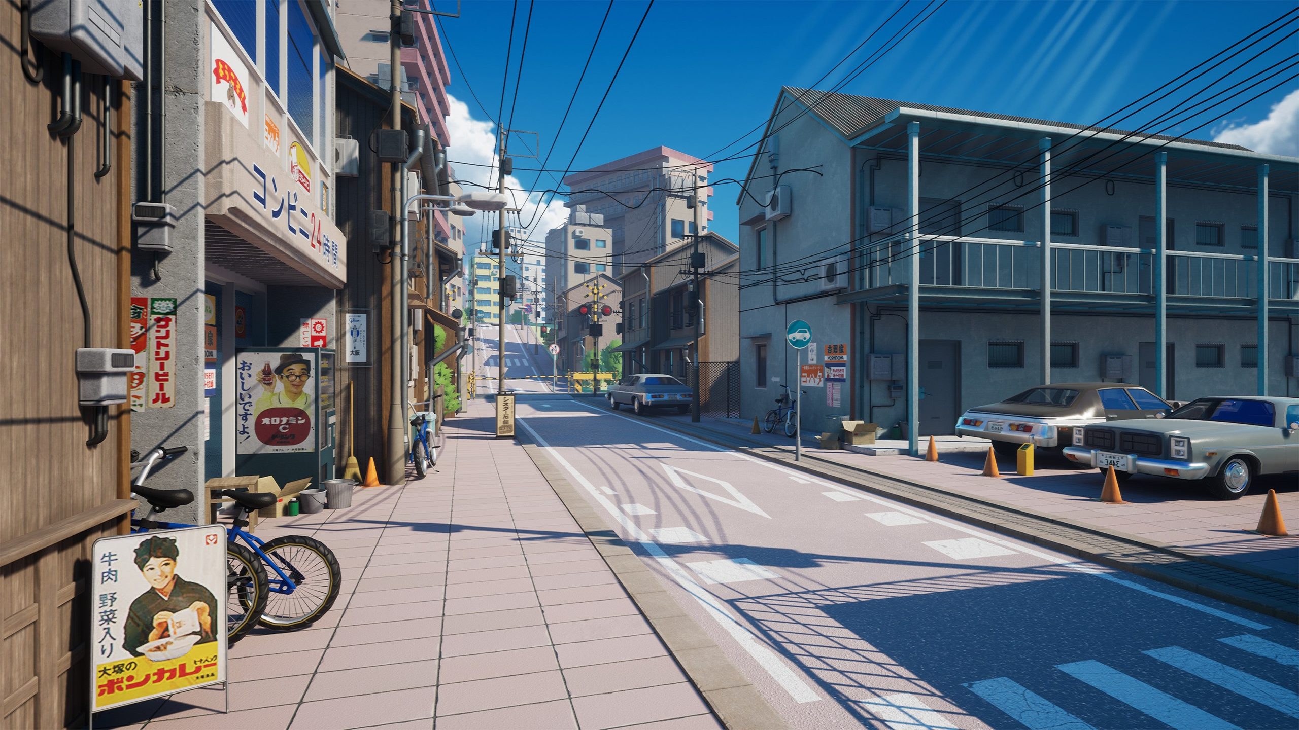 Anime Small Town Street Scene