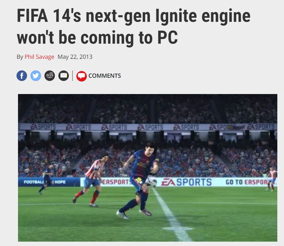 FIFA 22's PC Version Won't Include the Next-Gen Improvements Being