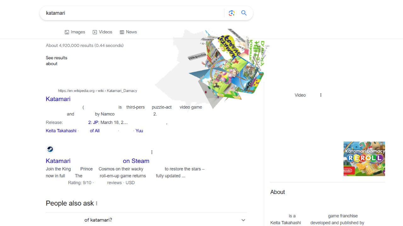 Como jogar Katamari, game escondido na busca do Google