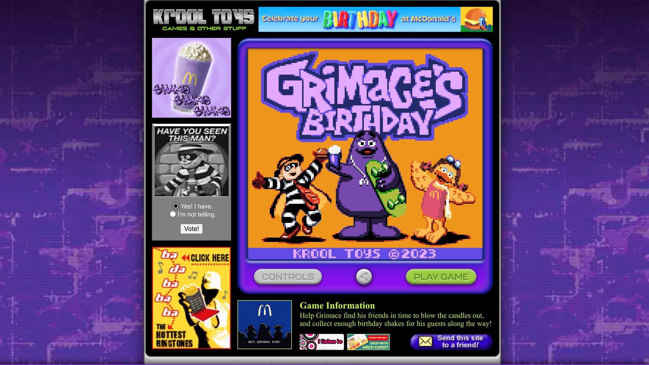 McDonalds Replaced Grimace's Wiki Page With An Advertisement