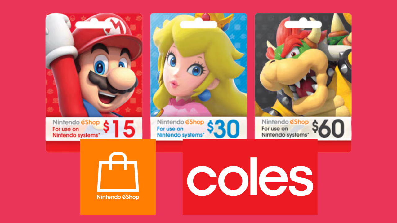 Get Nintendo eShop and Google Play gift cards with 15% off at Coles from  Sept 28th - Ausdroid